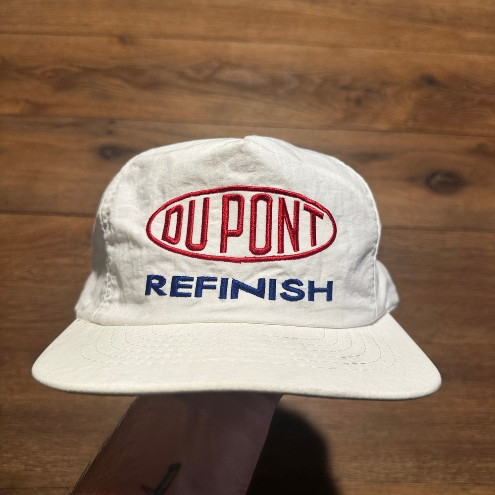 Vintage DuPont White Refinish Hat Mens OSFA